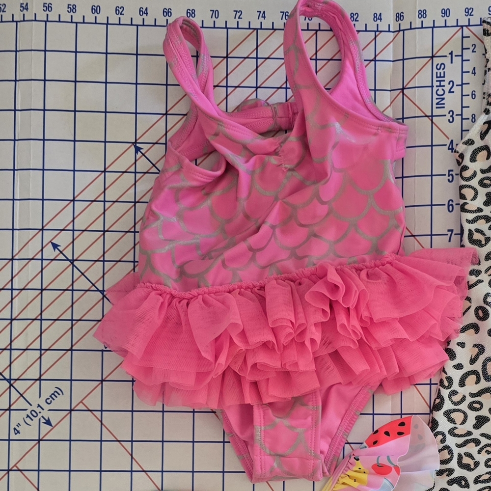CAT & JACK Pink Ruffled Swimsuit - Picture 2 of 5